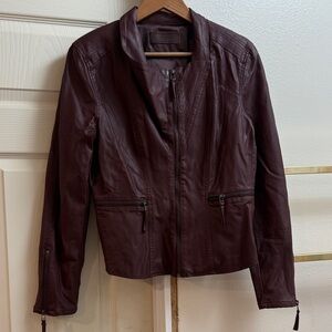 Blank NYC Deep Burgundy Leather Jacket